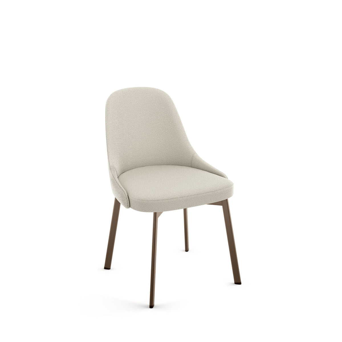 Harper Upholstered Dining Chair, Boucle Polyester Fabric & Bronze Metal Frame