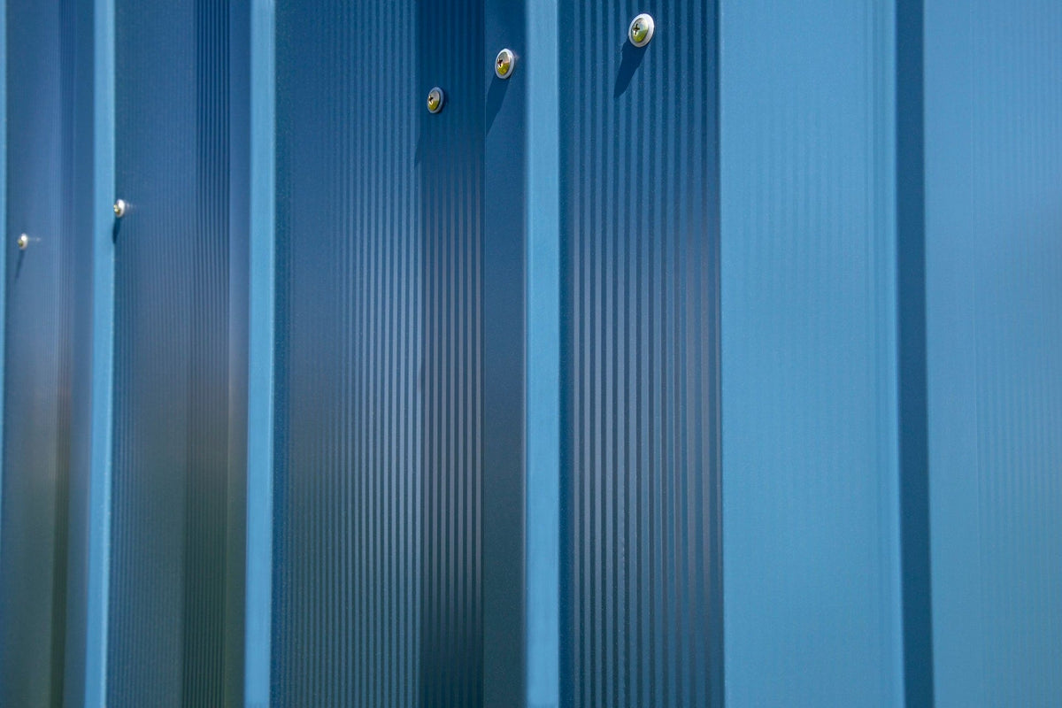 Classic 14x14-ft Blue Grey Corrosion-Resistant Steel Shed
