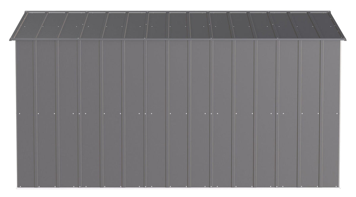 Classic Galvanized Steel Storage Shed, Charcoal, 10-ft x 12-ft