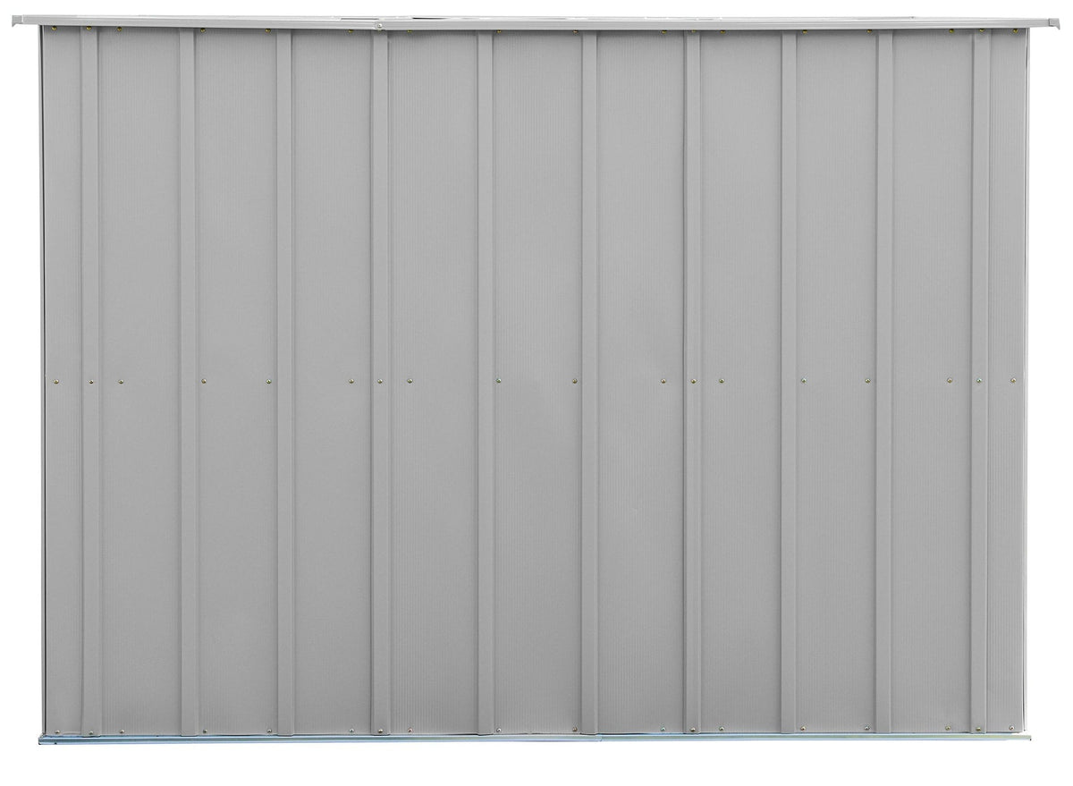 Classic Galvanized Steel Storage Shed, Flute Grey, 10-ft x 8-ft