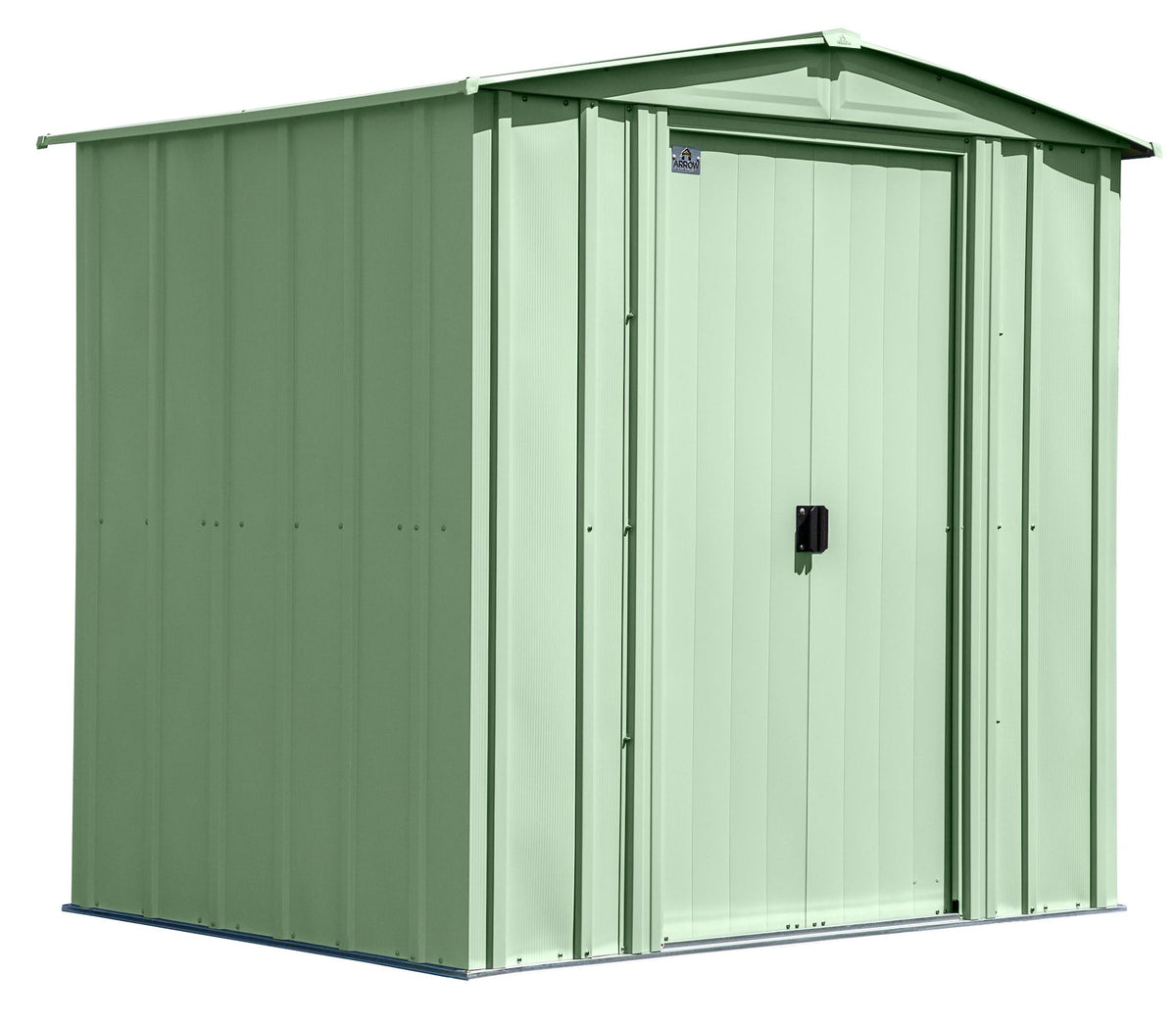 Classic Galvanized Steel Storage Shed, Sage Green, 6-ft x 5-ft
