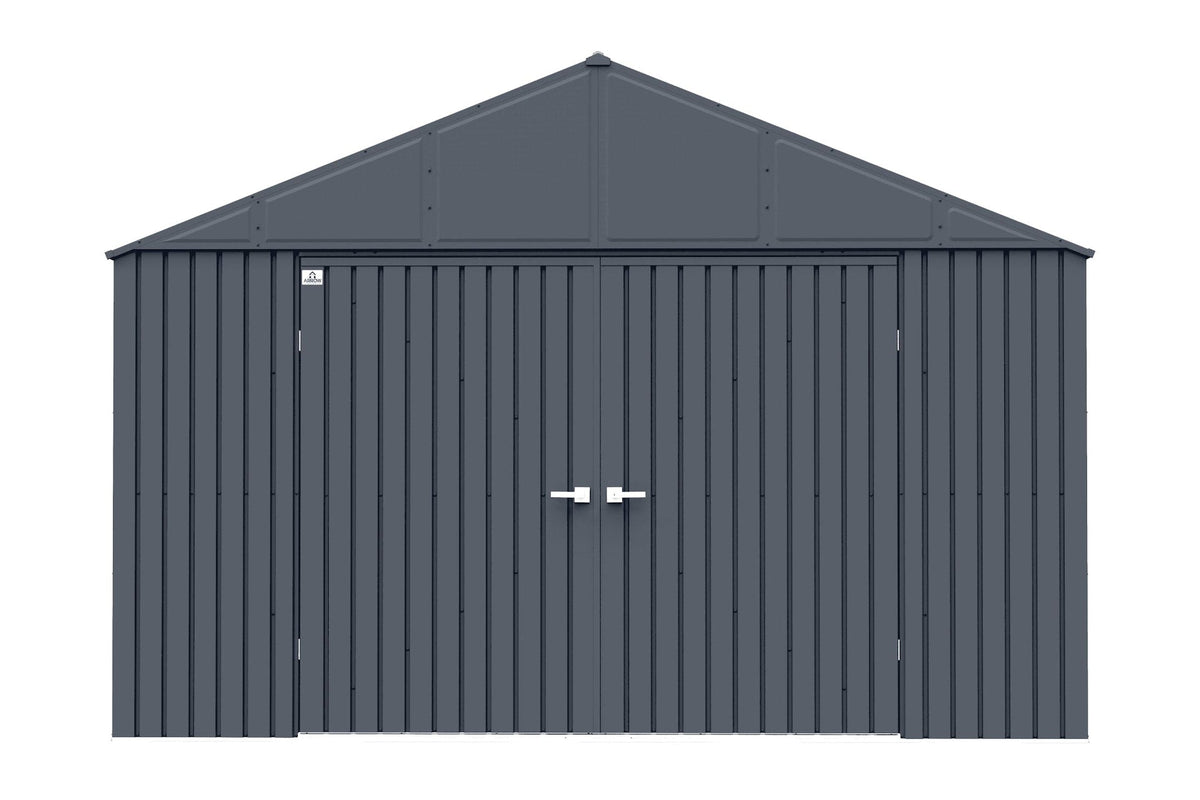 Elite 12x16-ft Anthracite Corrosion-Resistant Steel Storage Shed