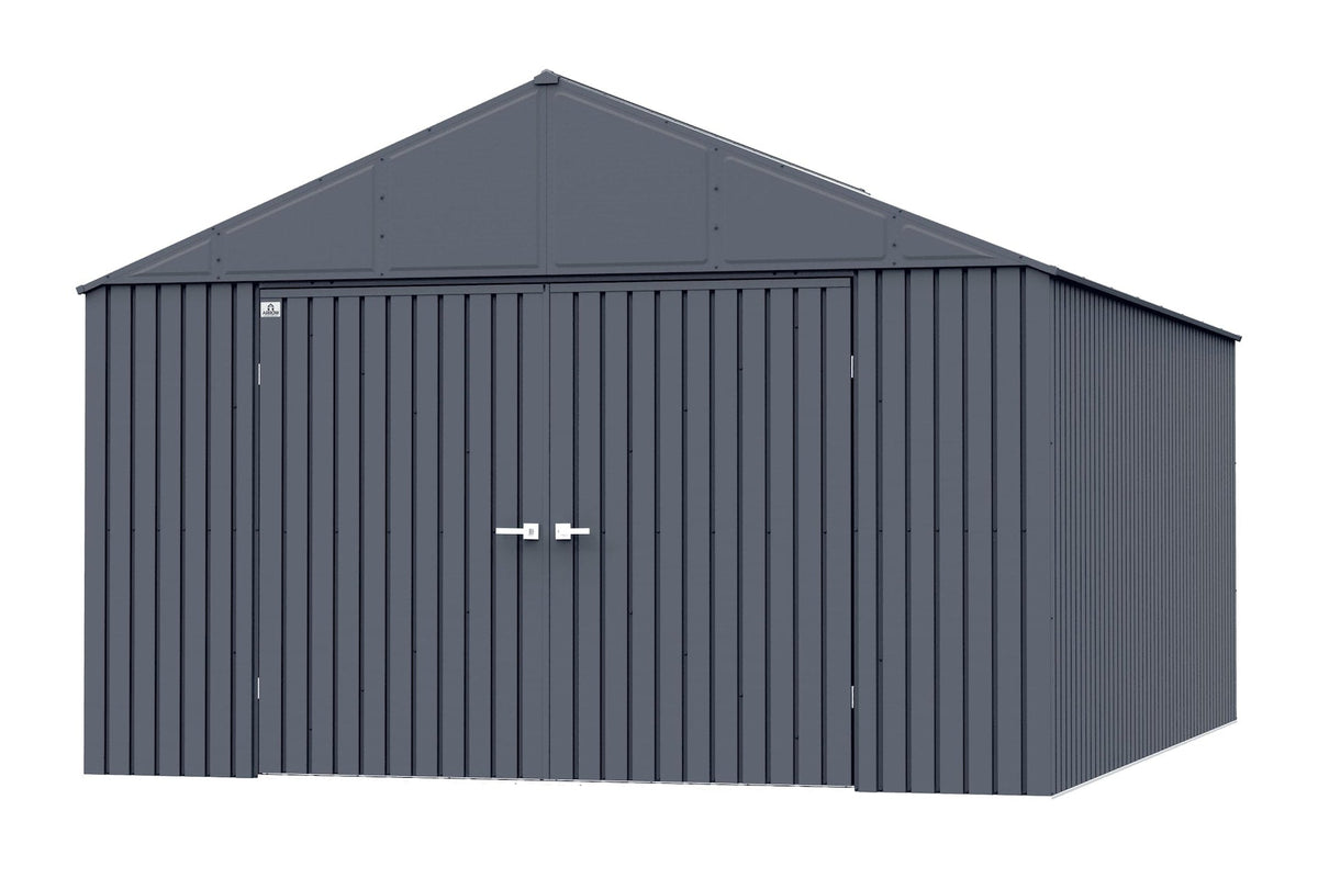 Elite 12x16-ft Anthracite Corrosion-Resistant Steel Storage Shed