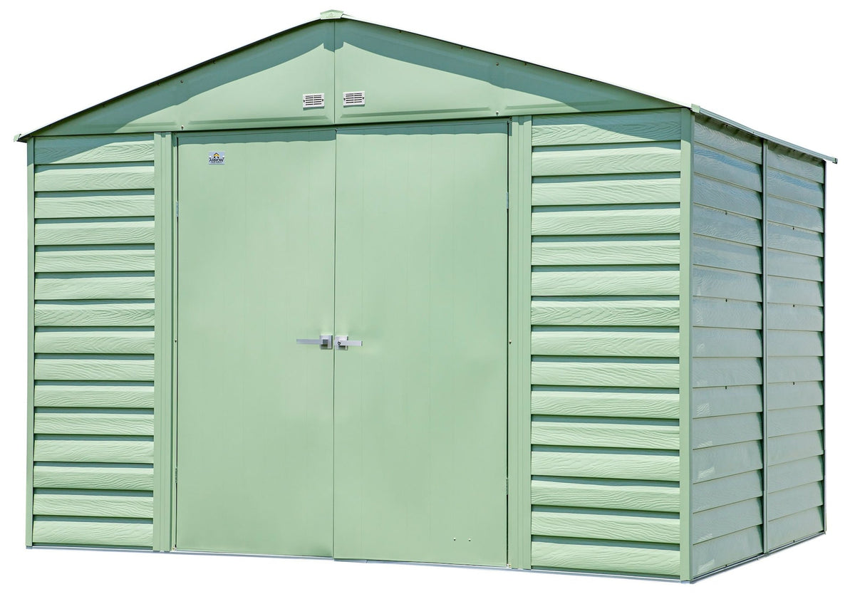 Select Galvanized Steel Storage Shed, Sage Green, 10-ft x 8-ft