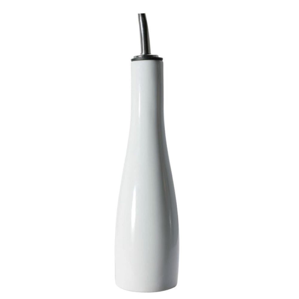 Porcelain Vinegar Bottle with Pouring Spout, 10-oz, White