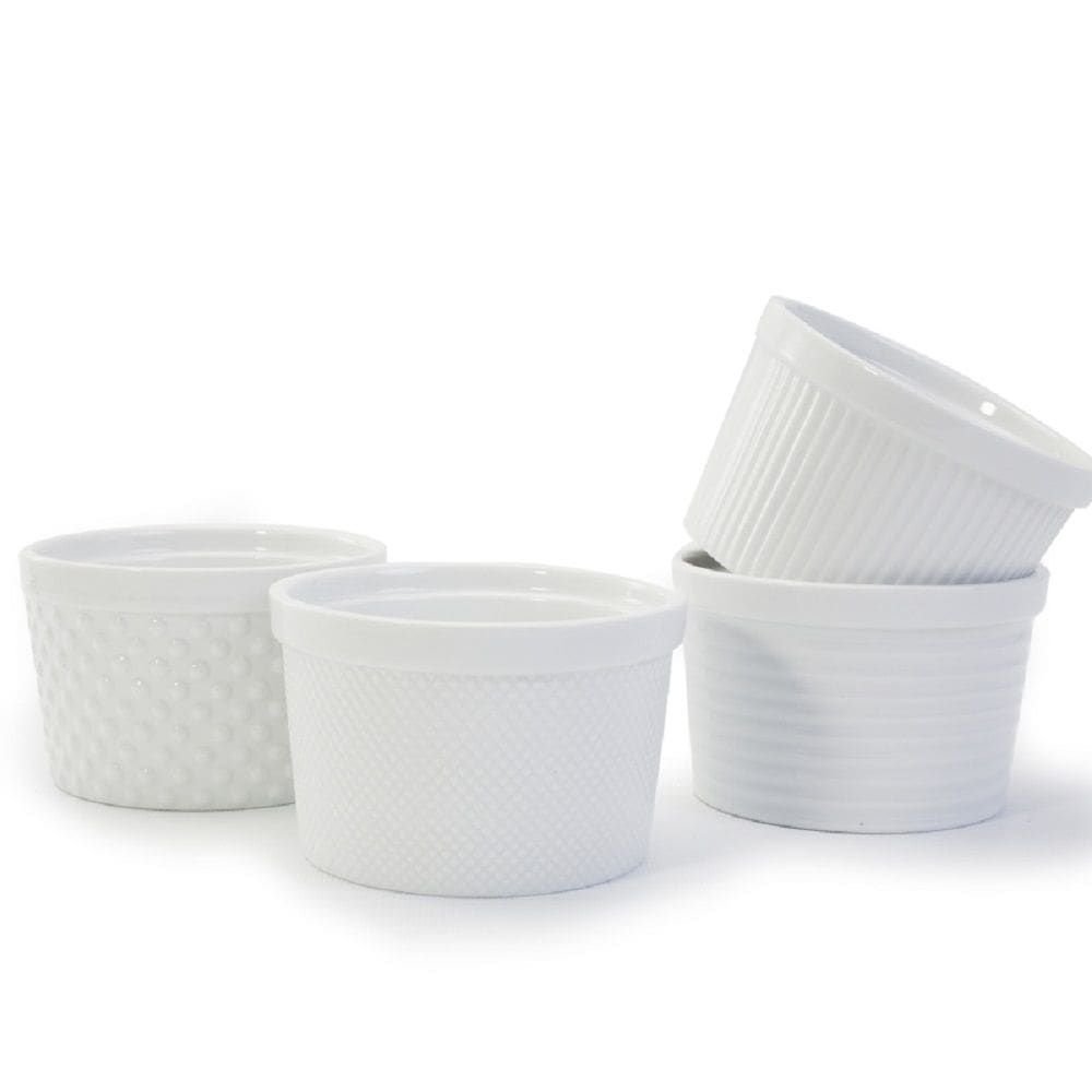 Textured Ramekin Set, 12-oz, White, 4-pc
