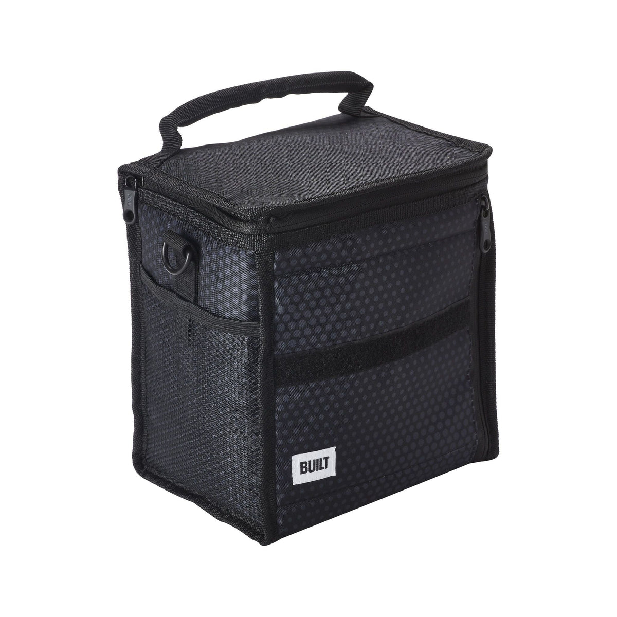 Ice House Cube Lunch Bag, Black Midnight Micro Dot, with Freezable Gel