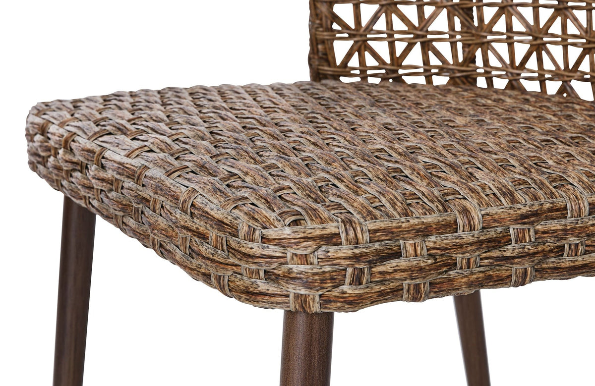Grayling Wicker Outdoor Patio Chat Set with Padded Cushions, Brown, 3-pc