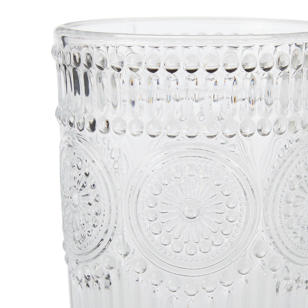 Vintage Embossed Glass Tumbler Set, 4-pk