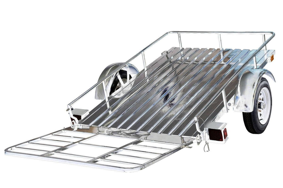 4x6-ft Single-Axle Open Rail Galvanized Utility Trailer