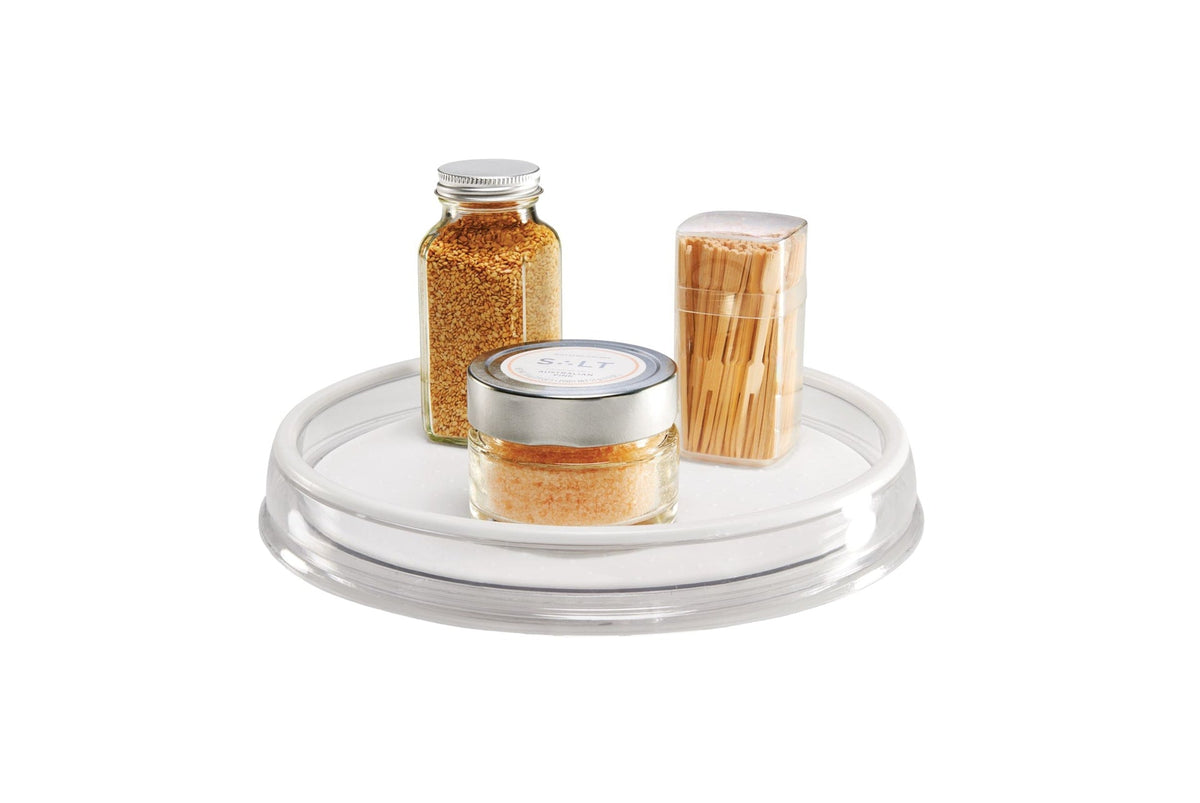 Lazy Susan Turntable Organizer For Kitchen Cupboard/Cabinet, White, 10-in