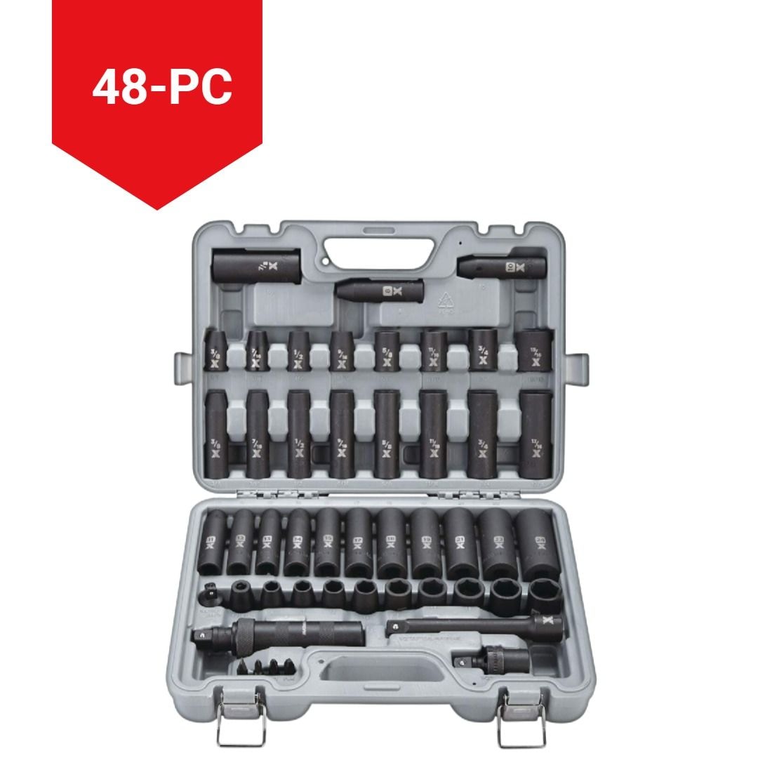 1/2-in Drive Professional Grade Impact Socket Set, 48-pc, CRMO