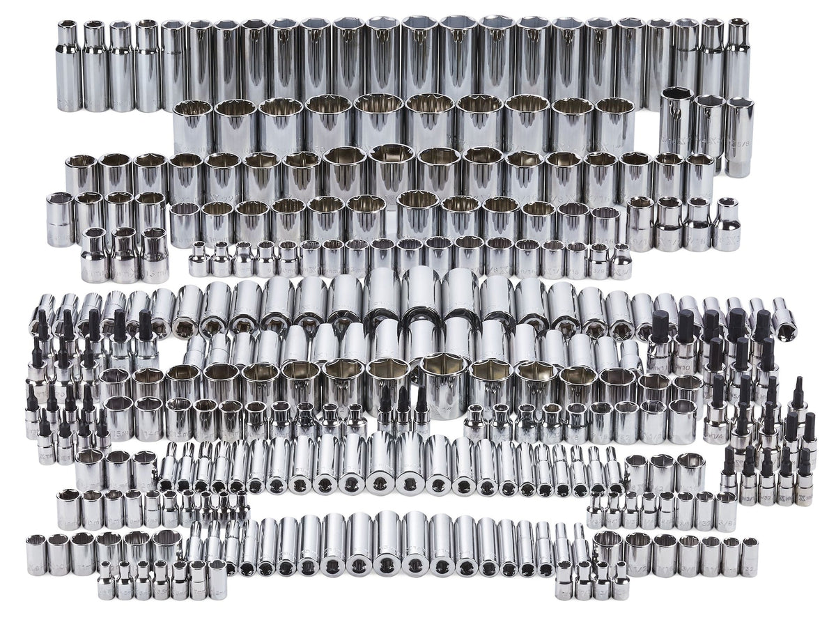Master Socket Set, 300-pc, CRV, Nickel-Chrome Plating