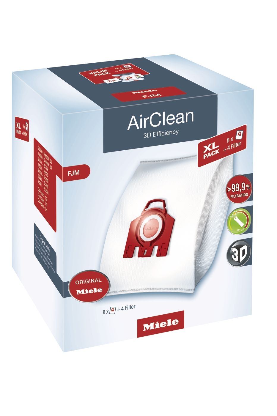 AirClean 3D Efficiency FJM Dust Bags Value Pack, 8-pk