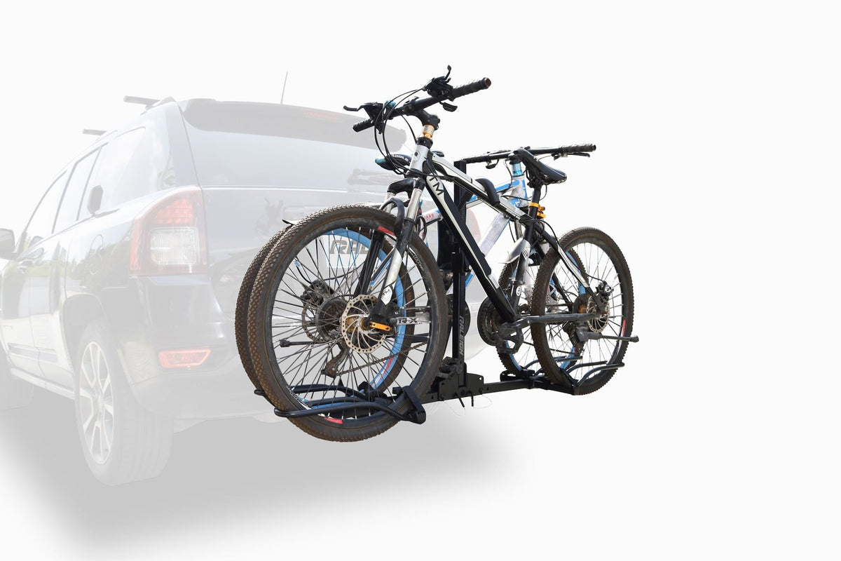 2-Bike Hitch Platform Rack with Anti-Wobble Hitch Pin, Folding Design