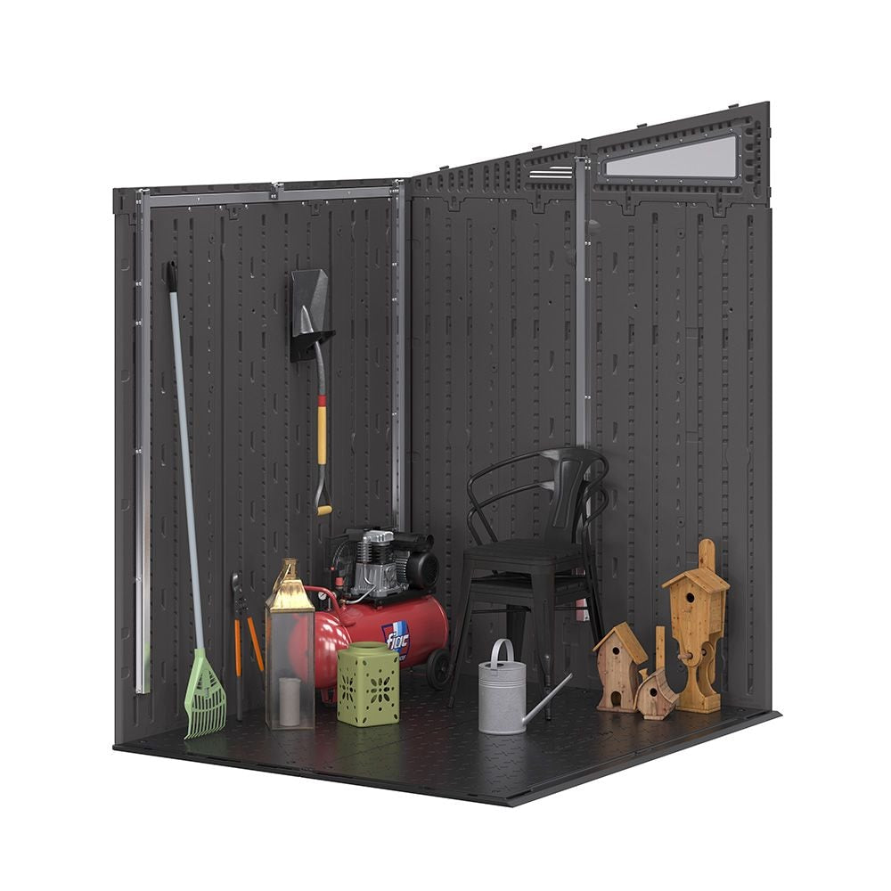 Modernist 6x5-ft Peppercorn/Black Storage Shed