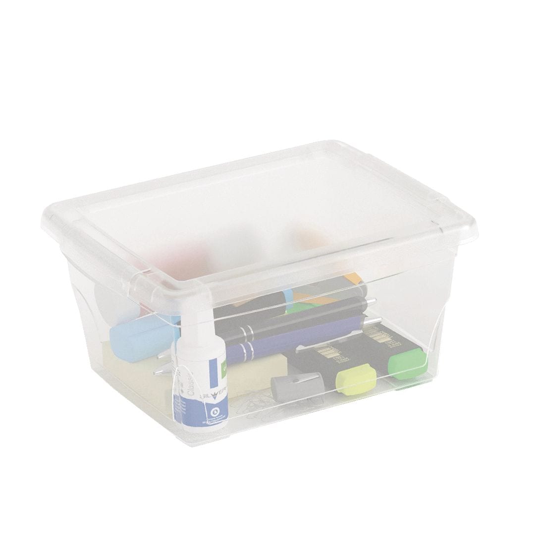 Clarity Transparent Storage Box with Lid, 2-L
