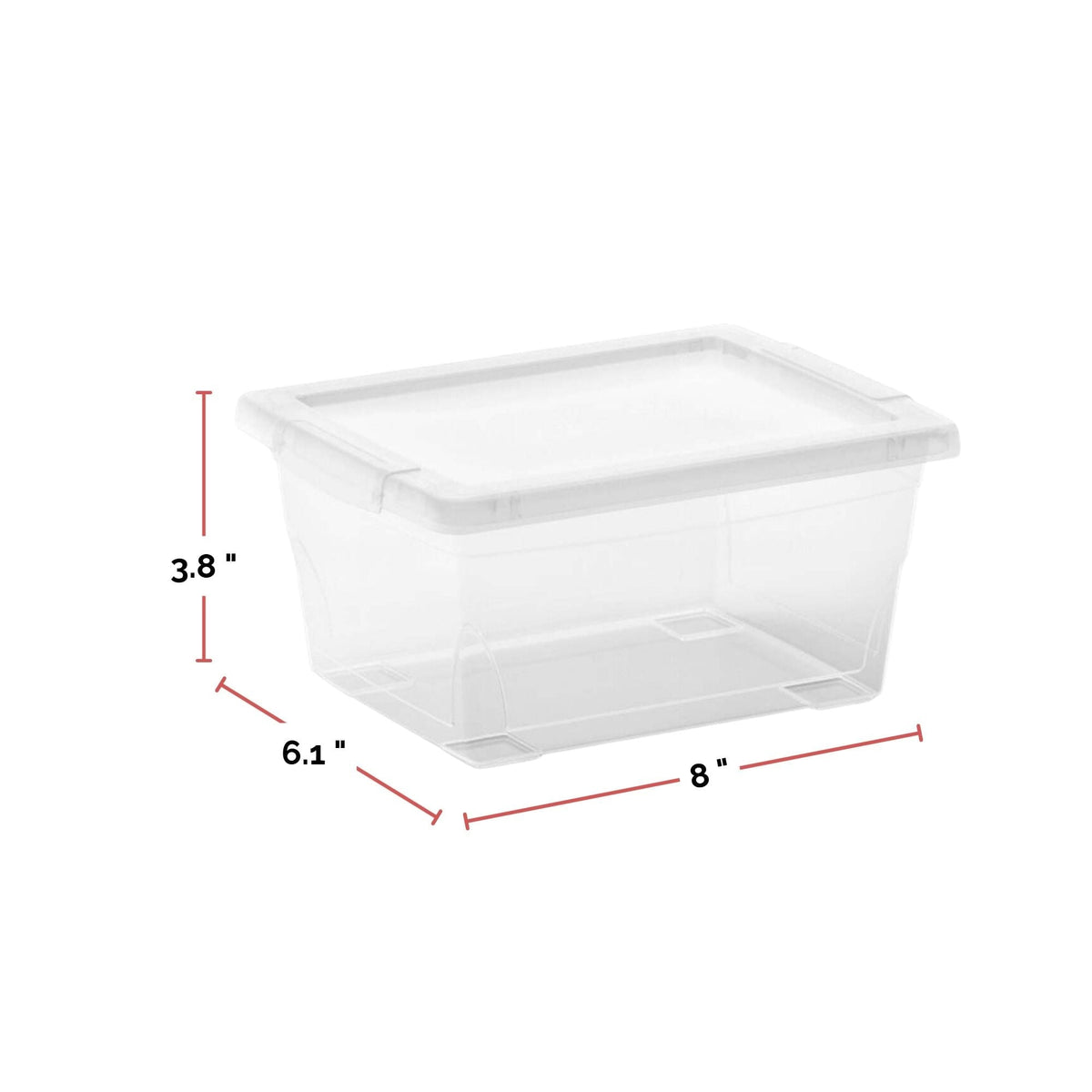 Clarity Transparent Storage Box with Lid, 2-L