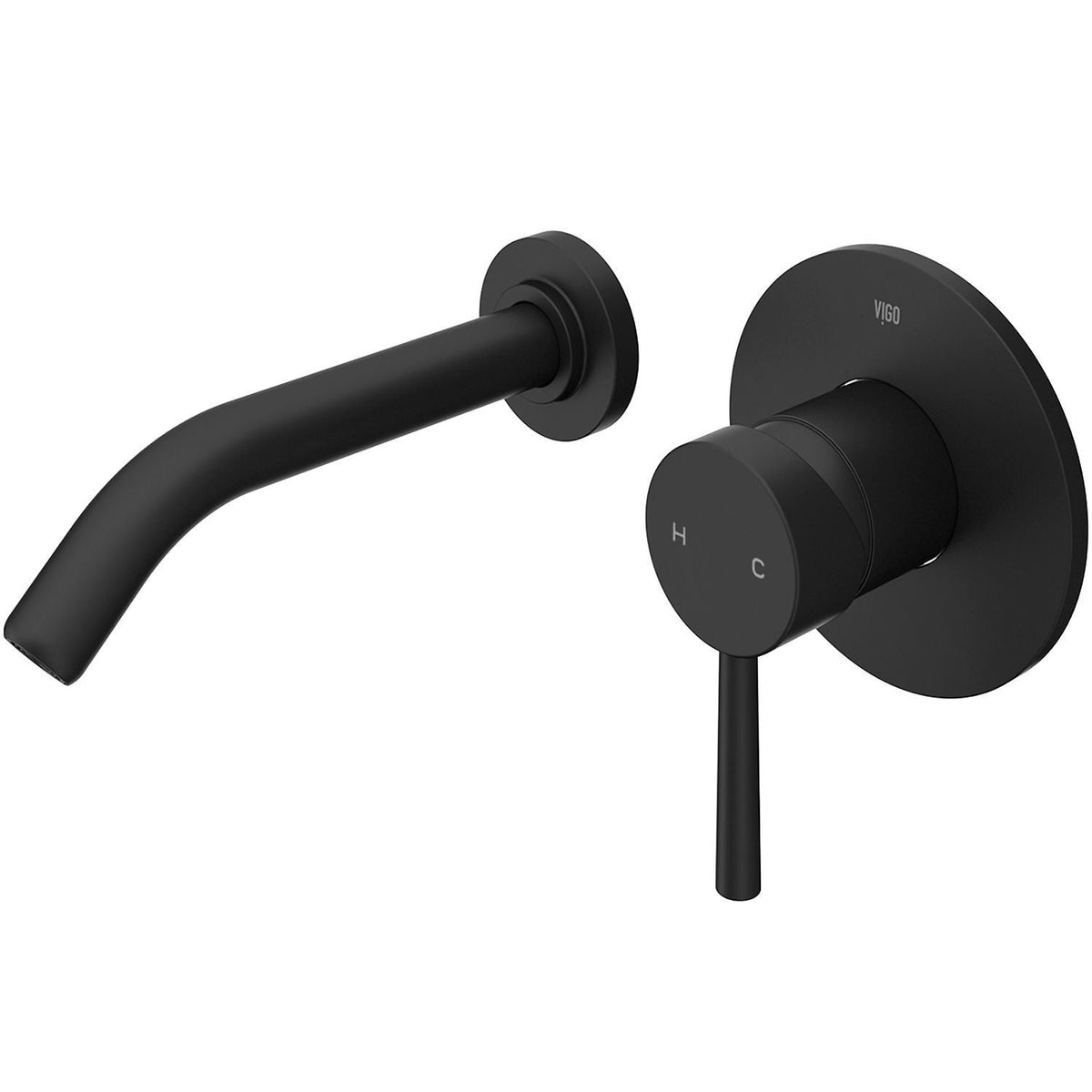 Olus Single Handle Wall Mount Bathroom Sink Faucet, WaterSense Certified, Matte Black