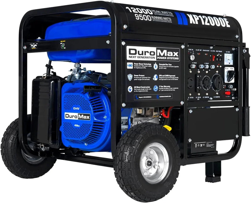 13,000-Watt Dual Fuel Portable Generator - Gas & Propane, Electric Start, Whole Home Backup Power, Transfer Switch Ready, RV & Emergency Ready H1849