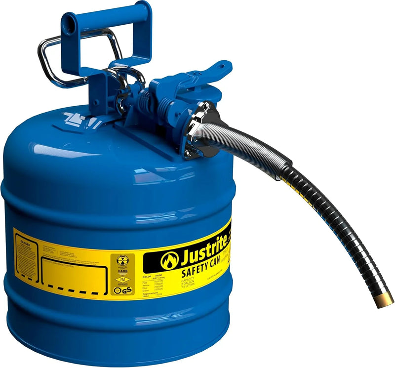 5-Gallon Type II Red Safety Gas Can – OSHA-Approved Steel Fuel Container with Flame Arrester, Self-Closing Lid & 1" Flexible Spout (7250130) M4699