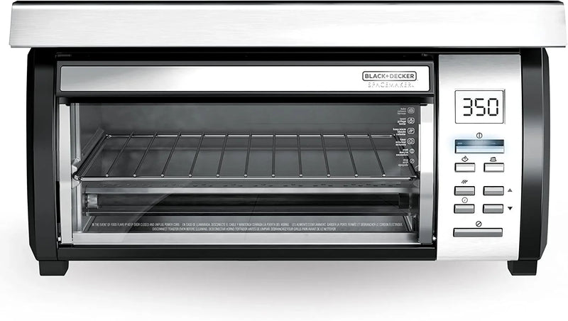 BLACK DECKER SpaceMaker Under Counter Toaster Oven, Digital Controls, Black/Stainless Steel, Fits 9-测-- Pizza or 4 Slices J8899