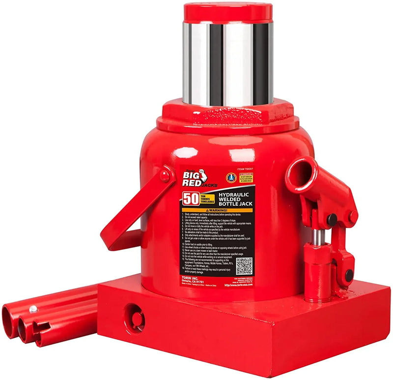 BIG RED 50 Ton Low Profile Hydraulic Bottle Jack – Welded Construction for Automotive & Heavy Lifting H6080