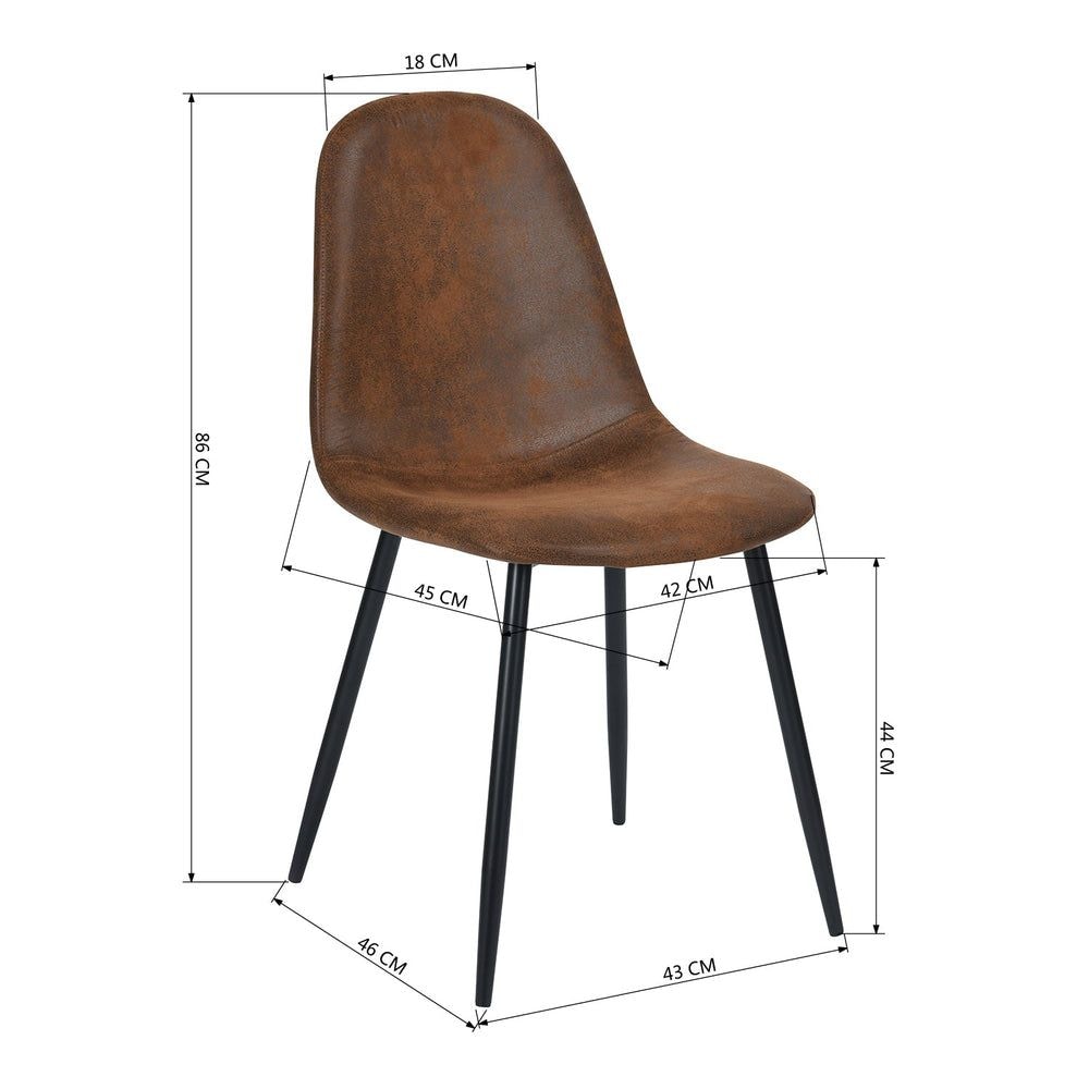Charlton Suede Dining Chair, Brown