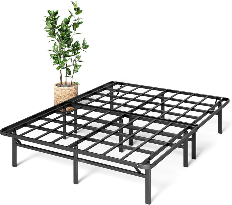 Queen Bed Frame - 14 in SmartBase Elite Metal Bed Frame with Steel Slat Support, Box Spring Replacement, Tool-Free Assembly - Super Heavy Duty Platform Bed Frame with Underbed Storage Space, Queen Size U7004