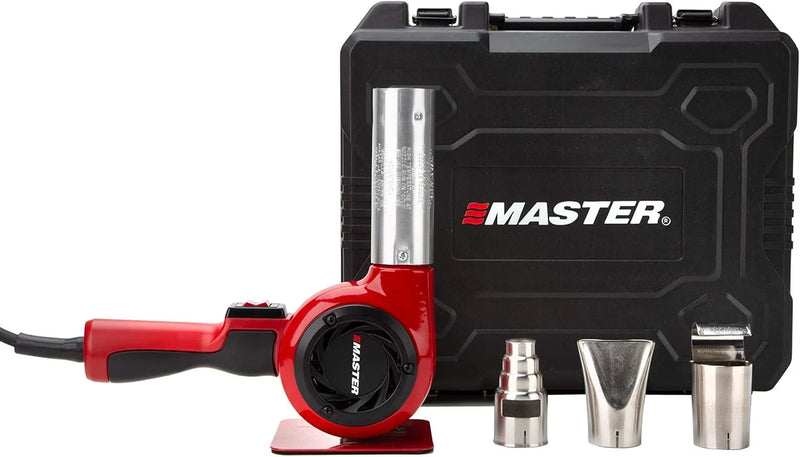 Industrial hot air gun kit, quick replacement of plug-in heating elements, adjustable temperature, voltage 120 volts, power 1740 watts, current 14.5 amps, assembled in the United States. Z7861