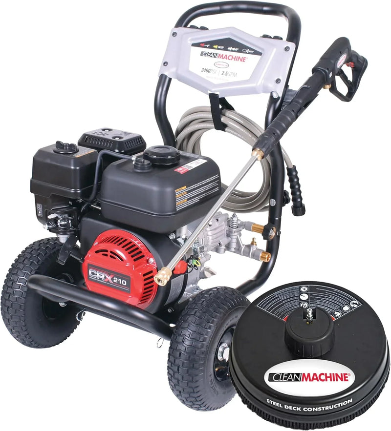 Cleaning CM61083 Clean Machine 3400 PSI Gas Pressure Washer, 2.5 GPM, CRX Engine, Includes Spray Gun and Wand, 4 QC Nozzle Tips, 5/16-in. x 25-ft. MorFlex Hose. Q2265