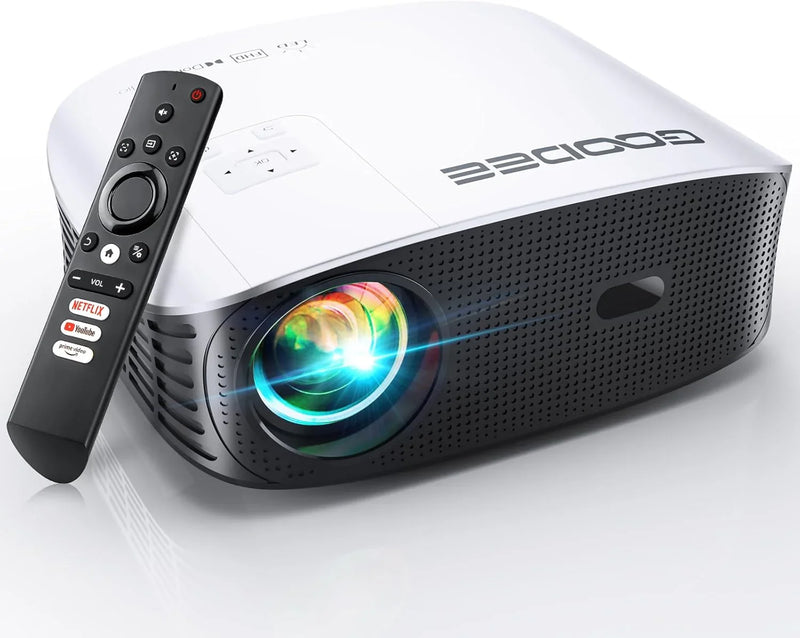 Intelligent 4K projector, equipped with 5G WIFI and Wireless functions, supports Dolby sound effect, outdoor projector, 400-inch zoom home theater projector, compatible with TV stick. W5542