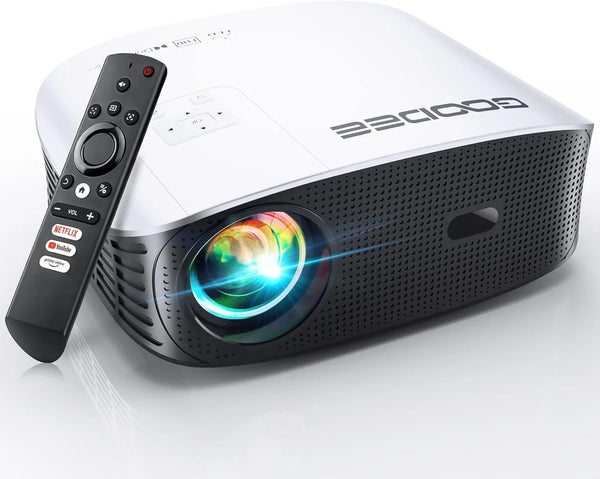 Intelligent 4K projector, equipped with 5G WIFI and Wireless functions, supports Dolby sound effect, outdoor projector, 400-inch zoom home theater projector, compatible with TV stick. W7656