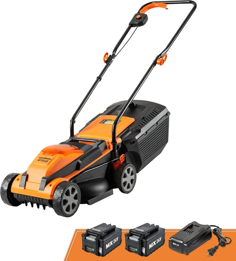 Cordless 13-Inch Lawn Mower 24V Max with 2X4.0Ah Battery and a Charger S7072
