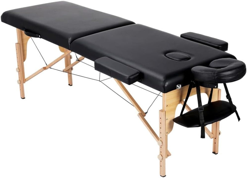 Massage Table Lash Bed Portable Massage Spa Bed Beauty Tattoo Table Adjustable for Eyelash Tech Physical Therapy Couch, Black M9815