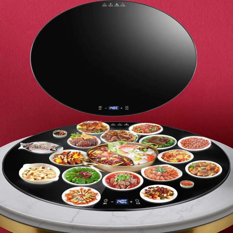 23/31/34in Insulation Glass Lazy Susan for Dining Table - Turntable Centerpiece, Silent/Smooth/Not Easy to Dump (Size: 88cm/34in) B3934