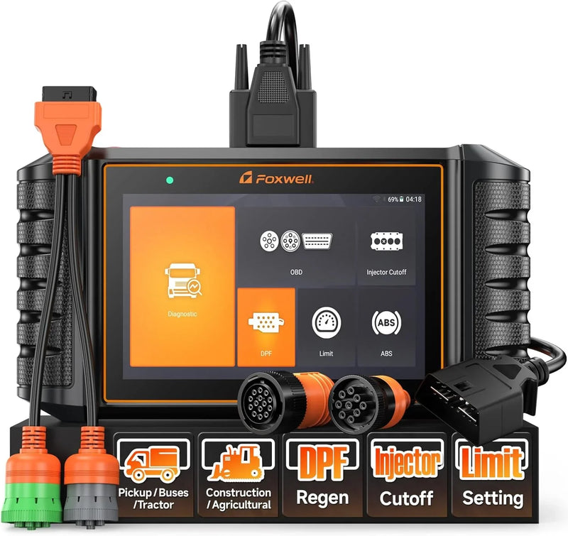Heavy Duty Truck Scanner with DPF Regen/Injector Cutoff/Limit Setting, Full System Diesel Diagnostic Scan Tool for Cummins, Detroit, Caterpillar, Paccar, Hino & More Pickup Semi Trucks B1075