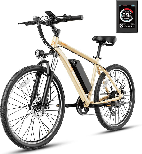 EB5 Electric Bike for Adults with Peak 500W Brushless Motor, 40Miles 20MPH Commuting Electric Mountain Bike with 360Wh Removable Battery, 7-Speed, 26" Tires and Front Fork Suspension L8372