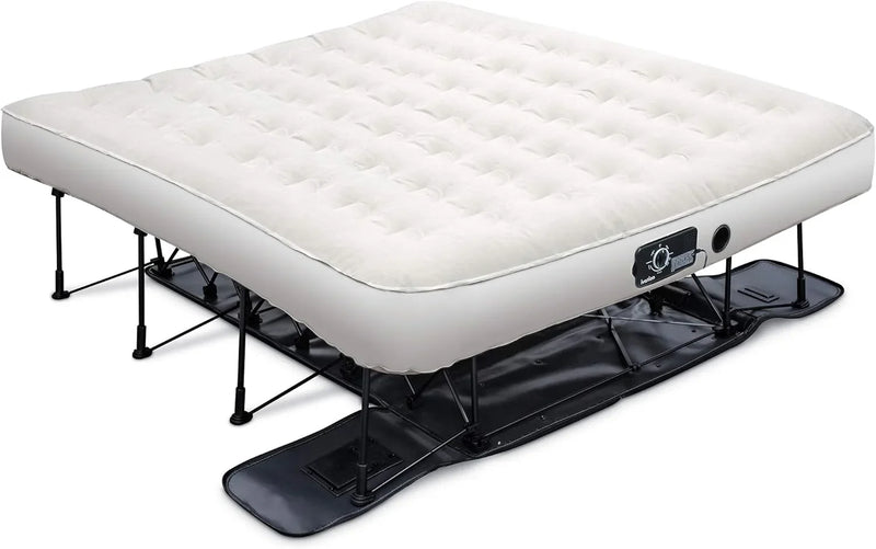 EZ-Bed (King) Air Mattress with Frame & Rolling Case, Self Inflatable, Blow Up Bed Auto Shut-Off, Comfortable Surface AirBed, Best for Guest, Travel, Vacation, Camping H869