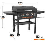 3-Burner 28" XL Griddle with Hood in Black