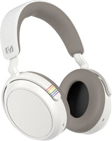Consumer-grade audio power 4 wireless headphones - Support Wireless connection, equipped with adaptive noise cancellation function, clear calls, up to 60 hours of battery life, and customizable sound effects. White model.
