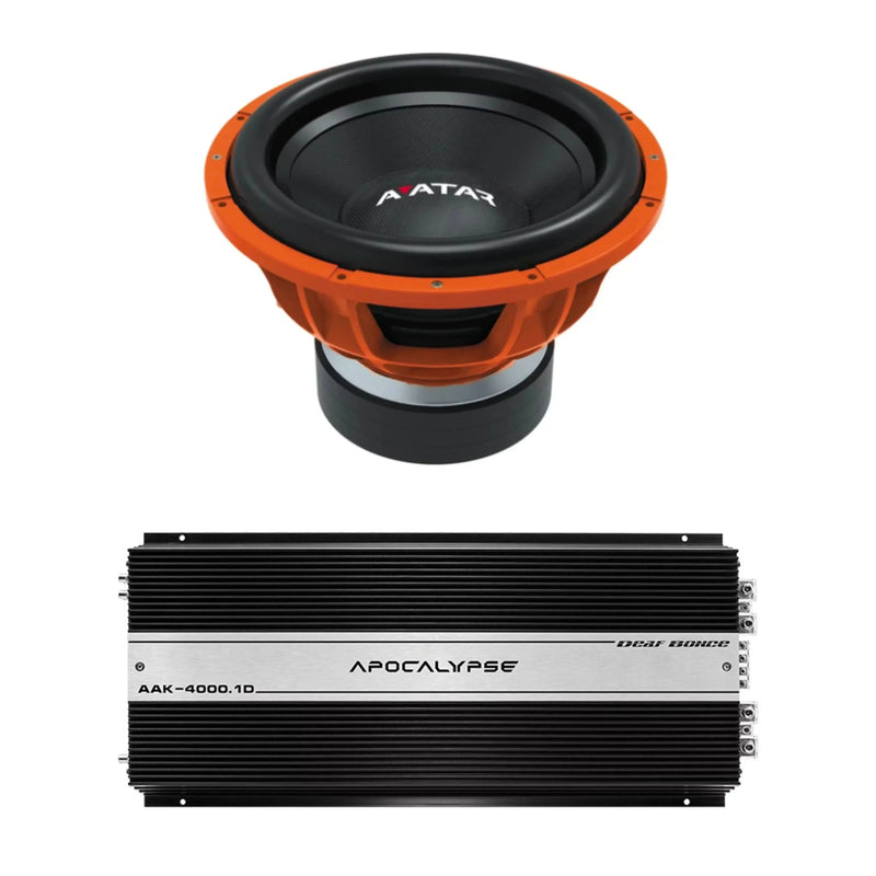 Car Audio 15" 2Ohm Subwoofer STU-1546-D2&Monoblock Amp Package New N8921
