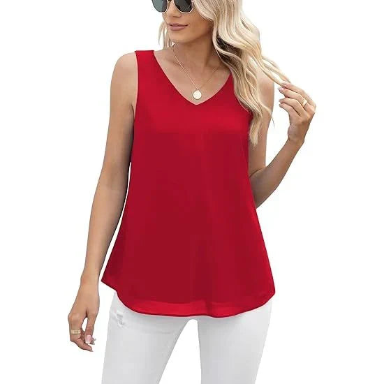 Women's Summer Sleeveless Chiffon Casual Tops I1492