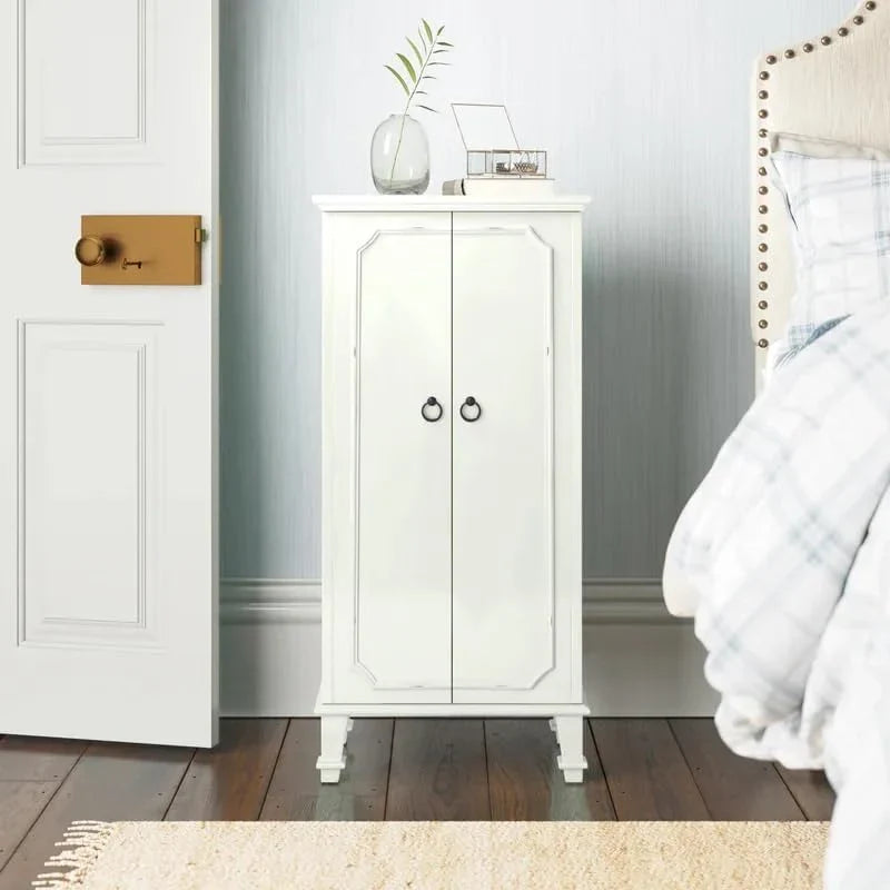 Hives and Honey Cabby Standing Jewelry Armoire – Fully Locking Wood Jewelry Storage with Mirror, 7 Drawers, Necklace Hooks, and Anti-Tarnish Lining — Turquoise