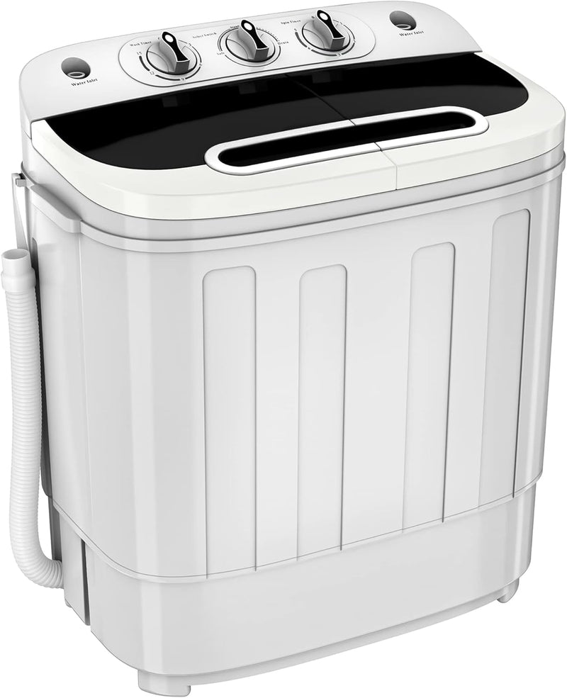 Portable mini double-burner washing machine, capacity 13 pounds, equipped with a spin dryer, a compact clothes washing machine, a lightweight small-sized washing machine, suitable for families, apartments, dormitory rooms, and campers. Z6076