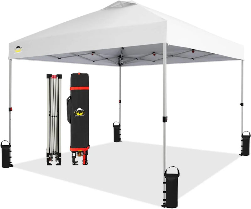 Crown Shades 10*10 Pop up Canopy Outside Canopy, Patented One Push Tent Canopy with Wheeled Carry Bag T3447