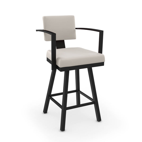 Akers Swivel Bar Stool with Padded Backrest, Multiple Colours, 30-in J1691
