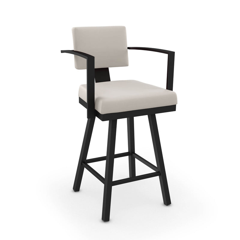 Akers Swivel Bar Stool with Padded Backrest, Multiple Colours, 30-in J1691