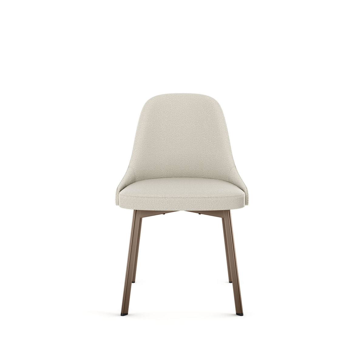 Harper Upholstered Dining Chair, Boucle Polyester Fabric & Bronze Metal Frame