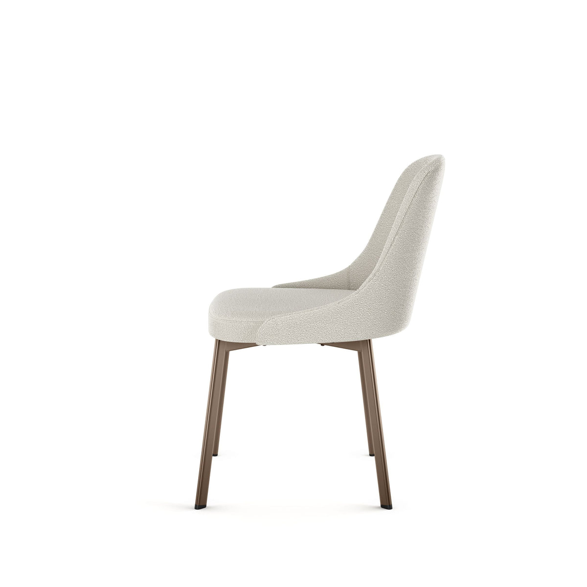 Harper Upholstered Dining Chair, Boucle Polyester Fabric & Bronze Metal Frame